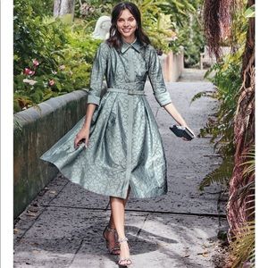 Rickie Freeman eyelet Taffeta Shirt Dress, altered
